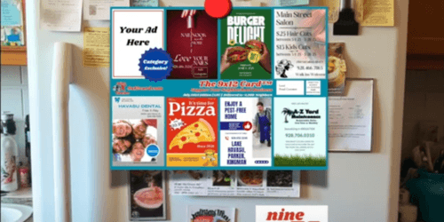 9x12 postcard on the fridge